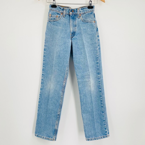 Vintage Levi’s 555 Slim Straight 80’s Mom Jeans Light Wash High Rise 25 - Picture 4 of 15